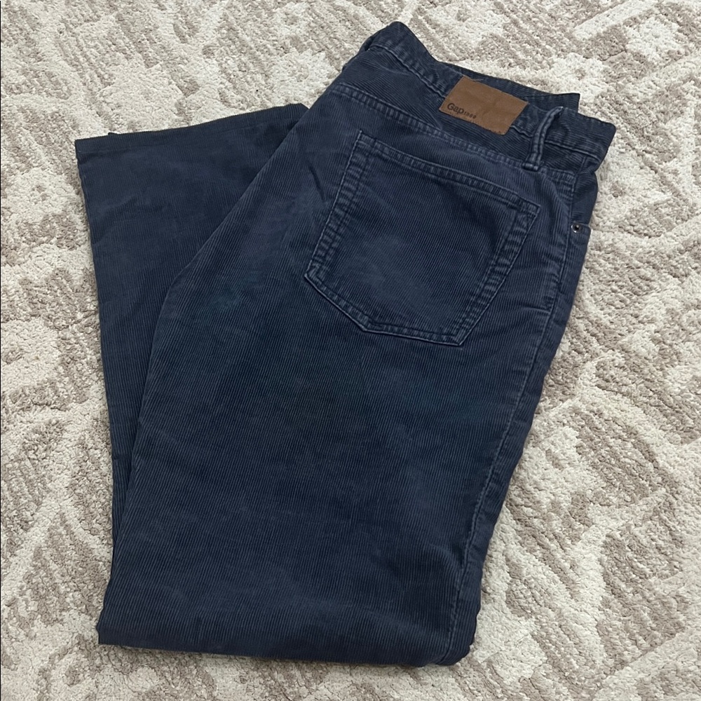 GAP Dark Navy Corduroy Flat Front 5 Pocket Pants